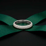 1.50 Ct Round Cut Multi Row Pavé Wide Band Ring