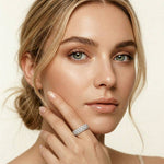 1.50 Ct Round Cut Multi Row Pavé Wide Band Ring