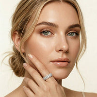 1.50 Ct Round Cut Multi Row Pavé Wide Band Ring