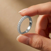 1.50 Ct Round Cut Multi Row Pavé Wide Band Ring