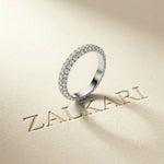 1.50 Ct Round Cut Multi Row Pavé Wide Band Ring