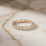 0.06 Ct Round Cut Full Eternity Bezel Set Band Ring