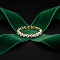 0.06 Ct Round Cut Full Eternity Bezel Set Band Ring