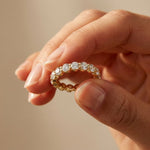 0.06 Ct Round Cut Full Eternity Bezel Set Band Ring