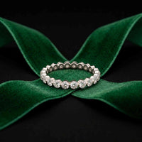 0.06 Ct Round Cut Full Eternity Bezel Set Band Ring