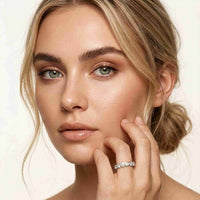 0.06 Ct Round Cut Full Eternity Bezel Set Band Ring