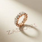 0.96 Ct Round Multi Stone Shared Prong Band Ring