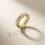 0.96 Ct Round Multi Stone Shared Prong Band Ring