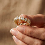 0.96 Ct Round Multi Stone Shared Prong Band Ring