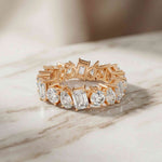 0.96 Ct Round Multi Stone Shared Prong Band Ring