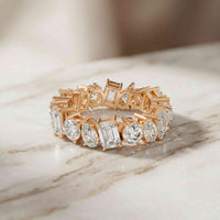 0.96 Ct Round Multi Stone Shared Prong Band Ring