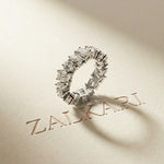 0.96 Ct Round Multi Stone Shared Prong Band Ring
