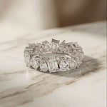0.96 Ct Round Multi Stone Shared Prong Band Ring