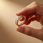 0.16 Ct Round Cut Bezel Set Minimal Band Ring