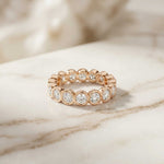0.16 Ct Round Cut Bezel Set Minimal Band Ring