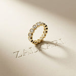 0.16 Ct Round Cut Bezel Set Minimal Band Ring