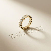 0.16 Ct Round Cut Bezel Set Minimal Band Ring