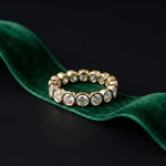 0.16 Ct Round Cut Bezel Set Minimal Band Ring