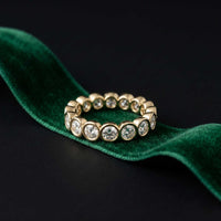 0.16 Ct Round Cut Bezel Set Minimal Band Ring