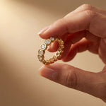 0.16 Ct Round Cut Bezel Set Minimal Band Ring