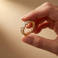 0.16 Ct Round Cut Bezel Set Minimal Band Ring