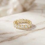 0.16 Ct Round Cut Bezel Set Minimal Band Ring