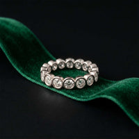 0.16 Ct Round Cut Bezel Set Minimal Band Ring