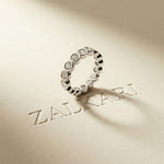 0.16 Ct Round Cut Bezel Set Minimal Band Ring