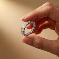 0.16 Ct Round Cut Bezel Set Minimal Band Ring