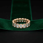 0.20 Ct Emerald Cut Bezel Set Sleek Band Ring