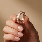 0.20 Ct Emerald Cut Bezel Set Sleek Band Ring
