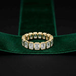 0.20 Ct Emerald Cut Bezel Set Sleek Band Ring