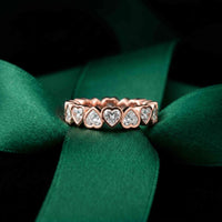 0.23 Ct Heart Cut Bezel Set Promise Ring for Women