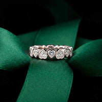 0.23 Ct Heart Cut Bezel Set Promise Ring for Women