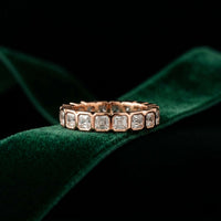 0.20 Ct Asscher Cut Full Bezel Sleek Band Ring
