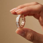 0.20 Ct Asscher Cut Full Bezel Sleek Band Ring