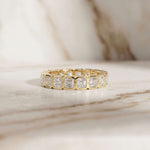 0.20 Ct Asscher Cut Full Bezel Sleek Band Ring