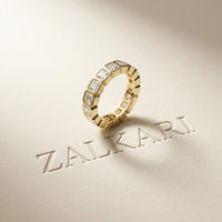 0.20 Ct Asscher Cut Full Bezel Sleek Band Ring