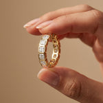0.20 Ct Asscher Cut Full Bezel Sleek Band Ring