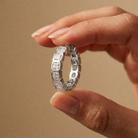 0.20 Ct Asscher Cut Full Bezel Sleek Band Ring