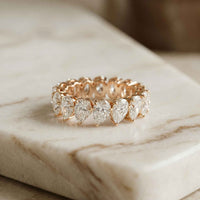 0.4 Ct Pear Cut Full Eternity Prong Set Band Ring