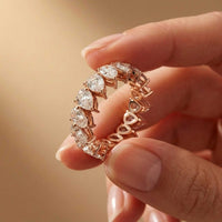 0.4 Ct Pear Cut Full Eternity Prong Set Band Ring
