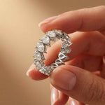 0.4 Ct Pear Cut Full Eternity Prong Set Band Ring