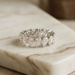 0.4 Ct Pear Cut Full Eternity Prong Set Band Ring