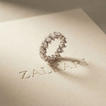 0.4 Ct Pear Cut Full Eternity Prong Set Band Ring