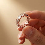 0.23 Ct Oval Cut Full Eternity Bezel Set Band Ring