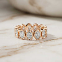 0.23 Ct Oval Cut Full Eternity Bezel Set Band Ring
