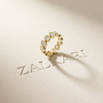 0.23 Ct Oval Cut Full Eternity Bezel Set Band Ring