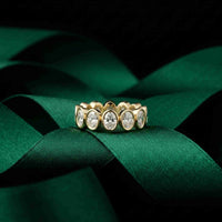 0.23 Ct Oval Cut Full Eternity Bezel Set Band Ring