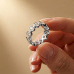 0.23 Ct Oval Cut Full Eternity Bezel Set Band Ring